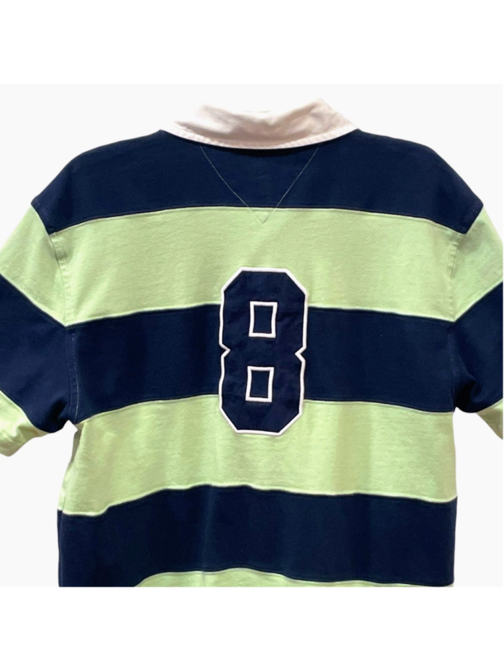 Tommy Hilfiger Boys Size Large Polo Shirt Striped Embroidered Rugby Y2K #8 - Picture 7 of 15